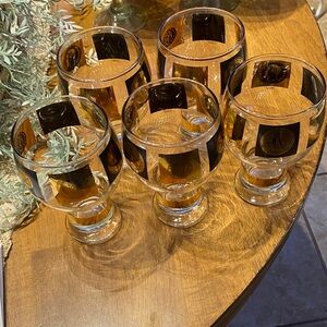 Vintage 1960s Cera Beer glasses. Set of 5. Like new. Heavy weighted feel